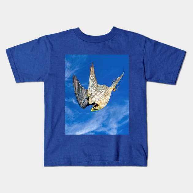 Peregrine Falcon Kids T-Shirt by dalyndigaital2@gmail.com